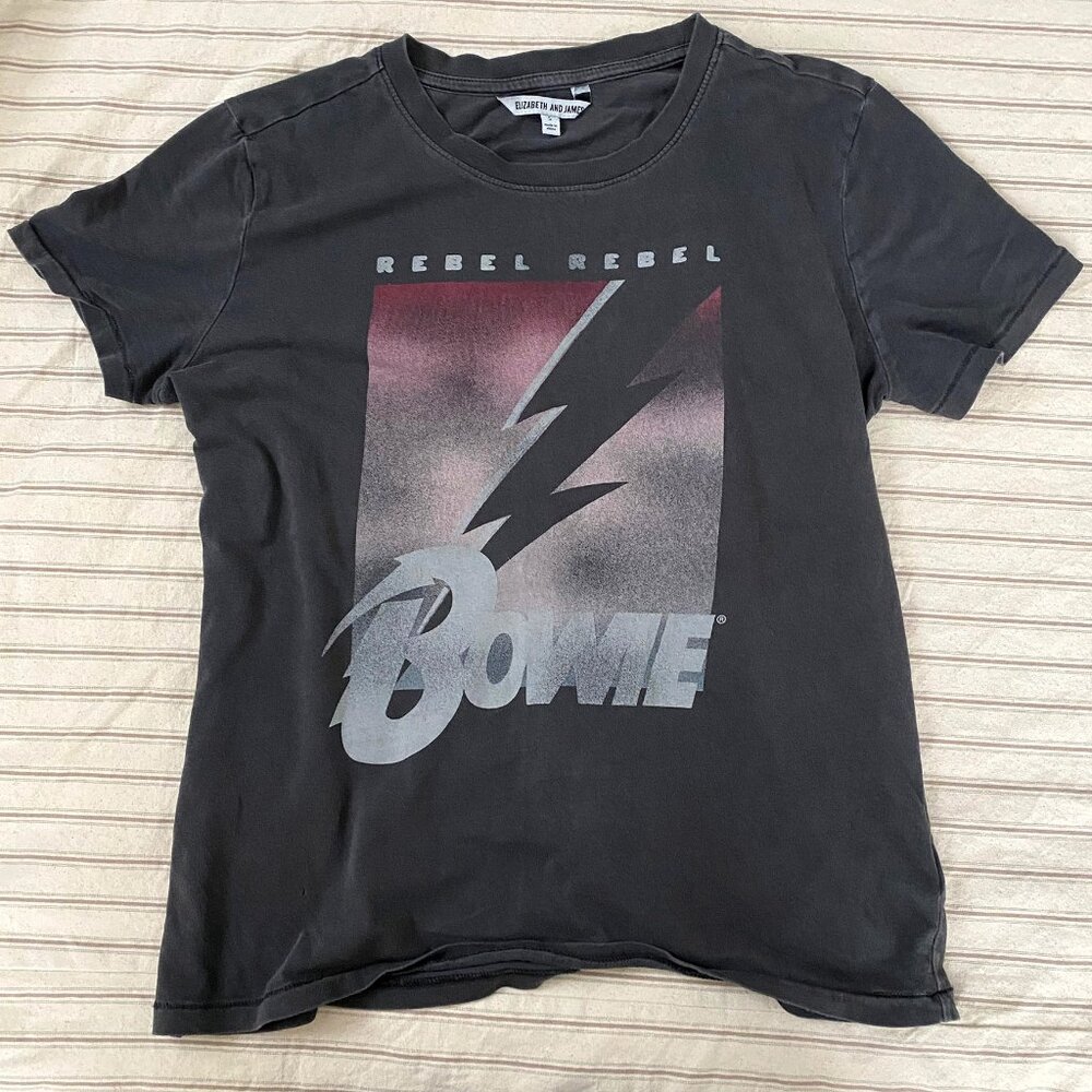 Off Black Bowie T Shirt, Size SMALL